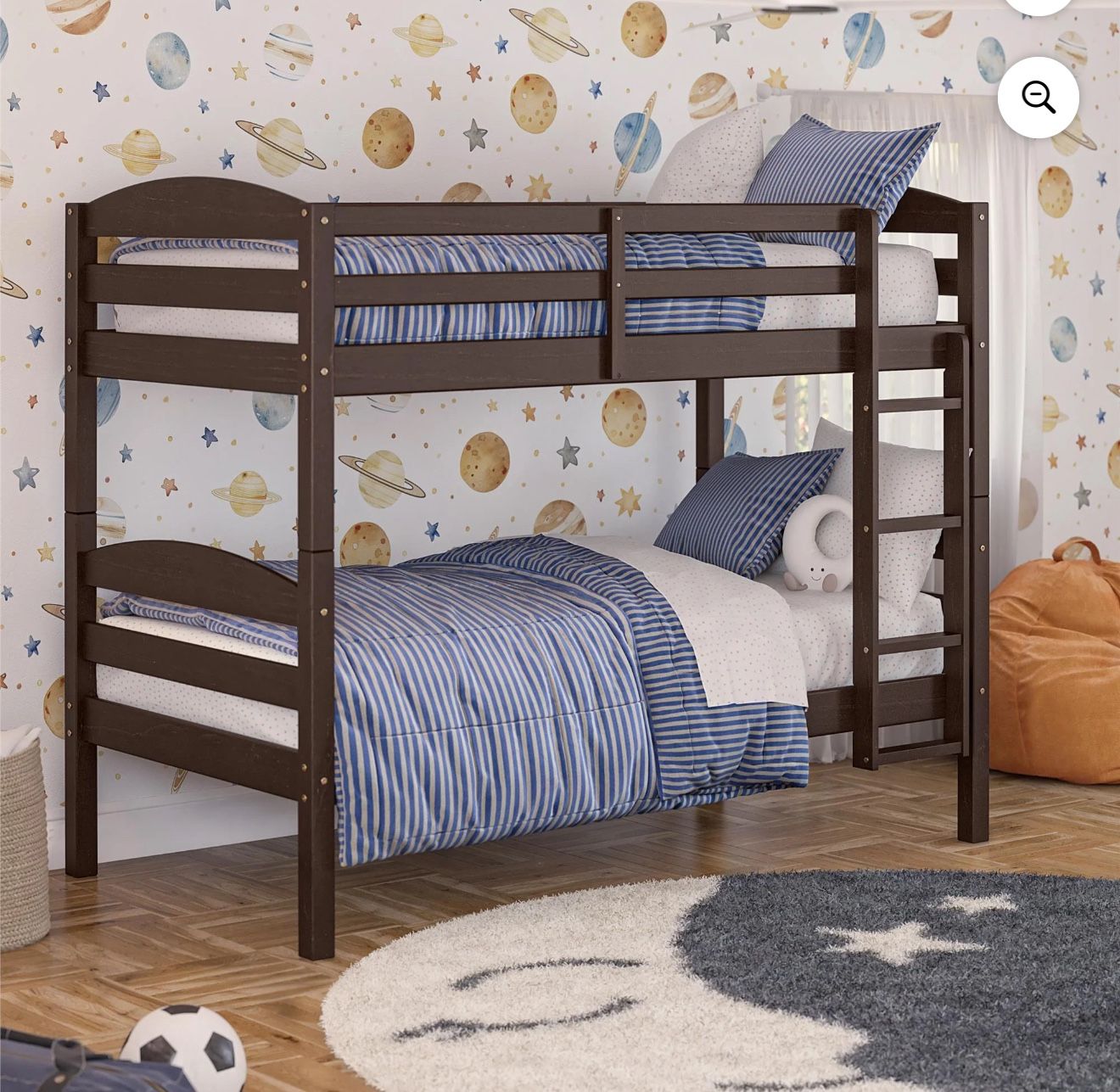 Twin-over-Twin Convertible Bunk Bed, Side By Side