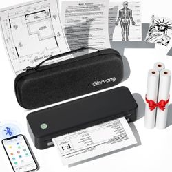 Gloryang Inkless Portable Printer for Travel, Wireless Thermal Printer Supports 8.5 x 11 Inch Thermal Paper, Bluetooth Machine Includes Carry Case and