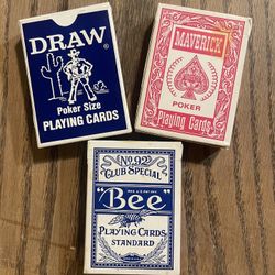 3 Decks of Playing Cards (Standard & Poker)