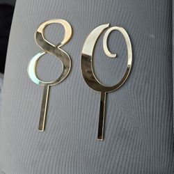 Gold glass  colors 2  Birthday Numbers.
