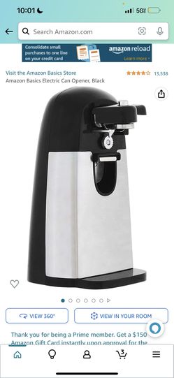 Amazon Basics Electric Can Opener, Black