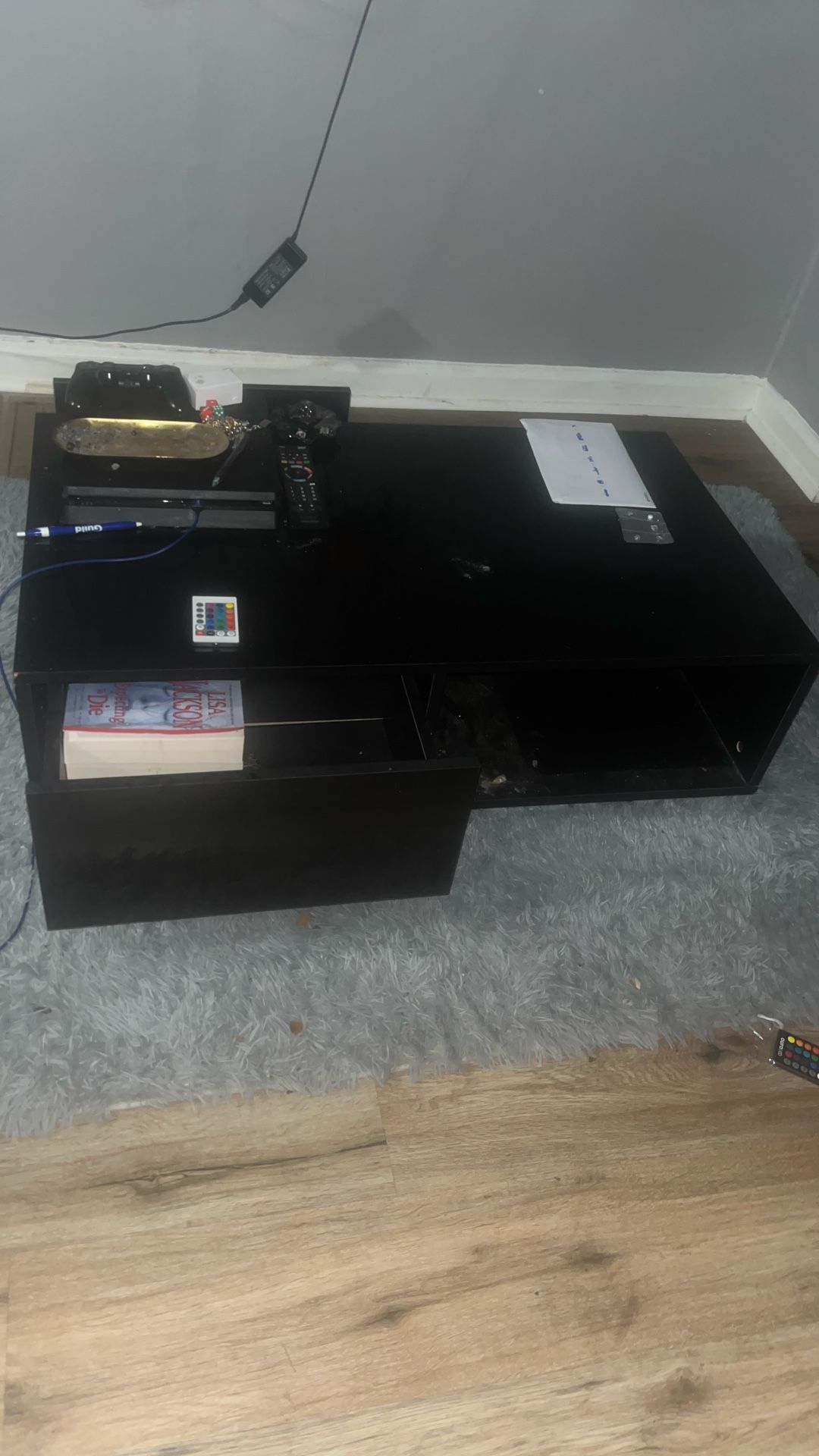 Black Coffee Table With Drawers