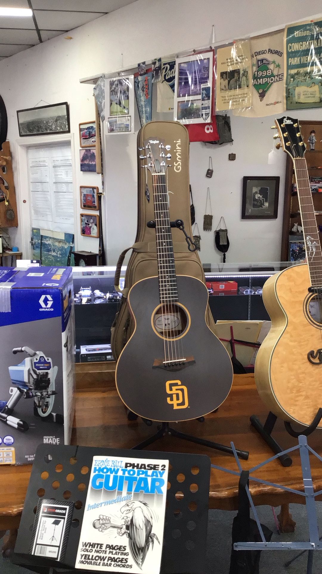 Taylor Gs Mini Sd-1 6-String Acoustic Guitar With Case San Diego Padres Edition 