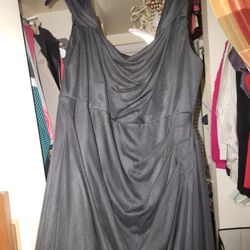 Dress Black Tie Off Shoulder Sleeve With long Asymmetrical Bottom 14W
