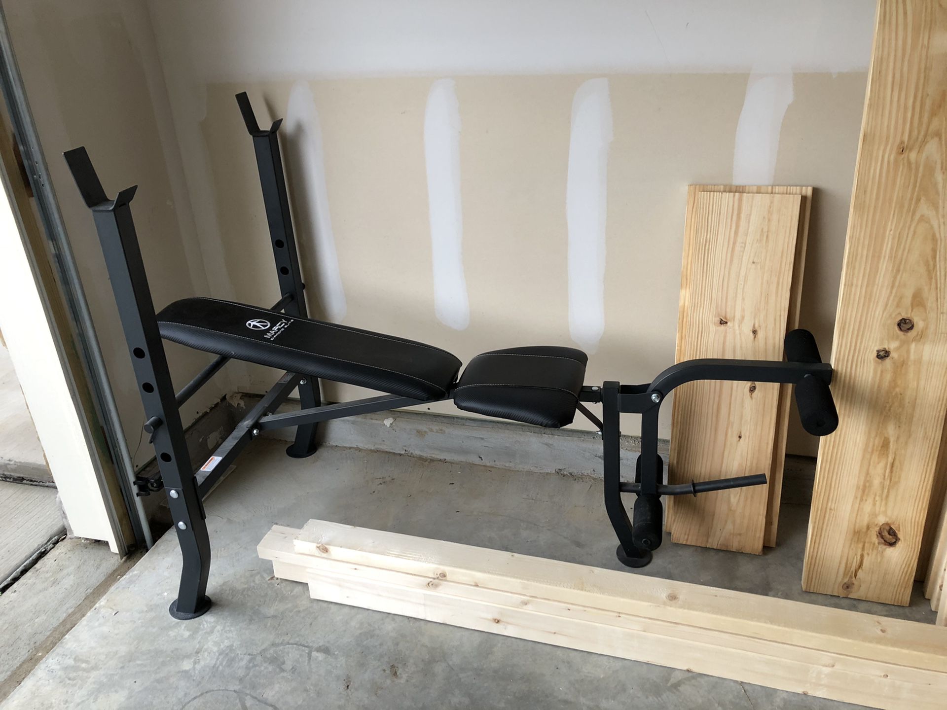 Marcy workout bench with weights