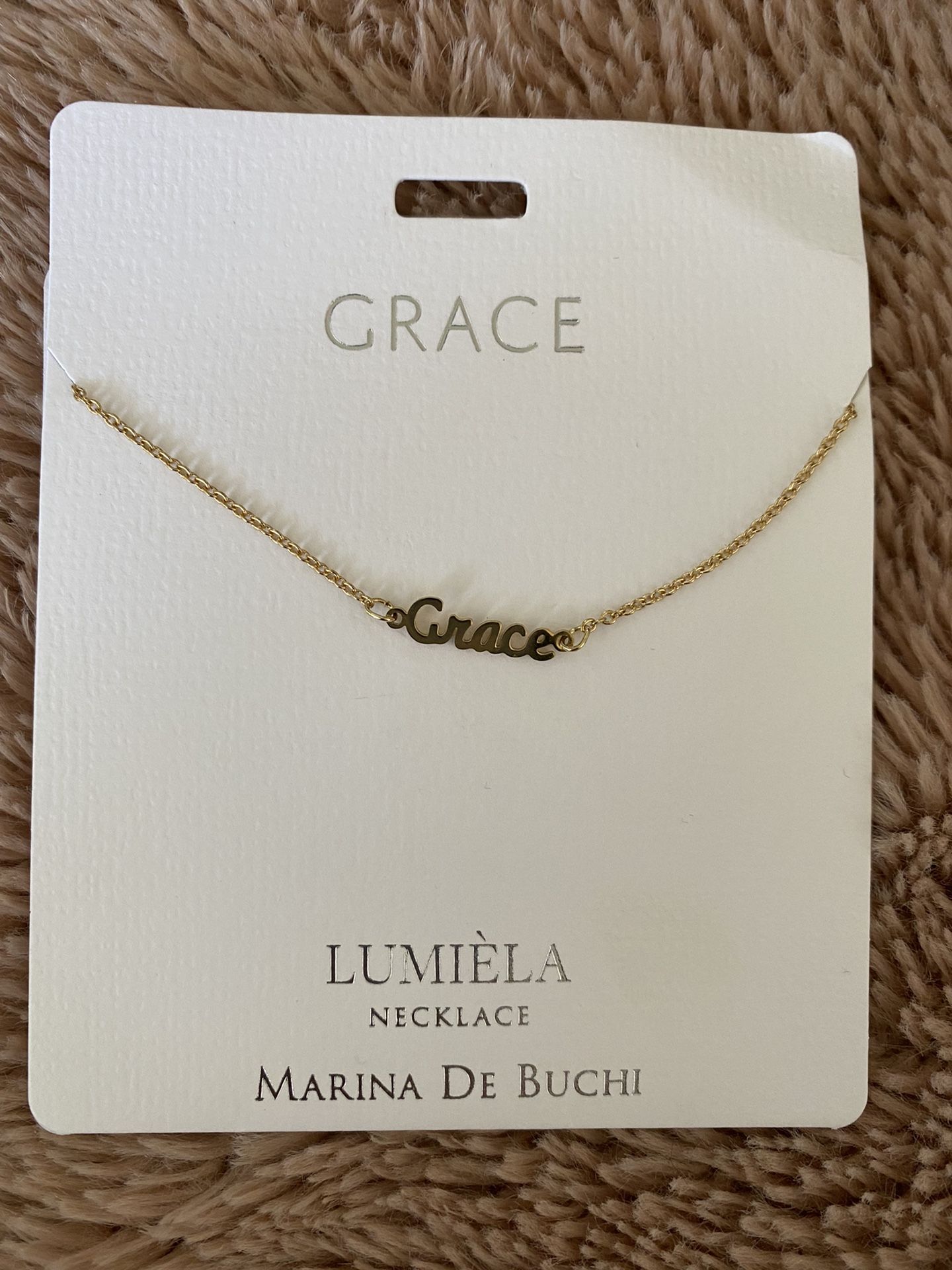 MARINA DE BUCHI “Grace” personalized gold necklace