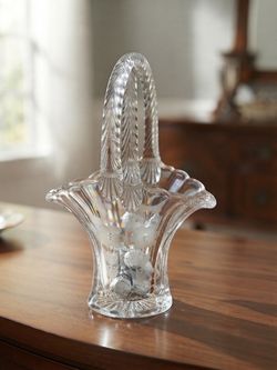 Crystal Glass Basket with Handle
