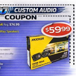 Kicker CSC46 Car Speaker 1-Set 4" X 6" 2-Way Coaxial Speaker System 150 Watts 46CSC464 🚨 Payment Options Available 🚨 No Credit Needed 🚨 