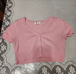 Pink crop top sweater