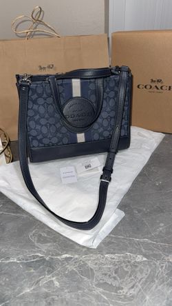 Authentic Coach Dempsey 22 Tote Bag Navy Blue