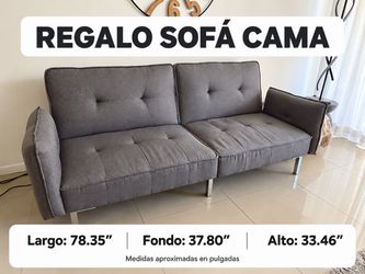 Gray Fabric Sleeper Sofa Futon