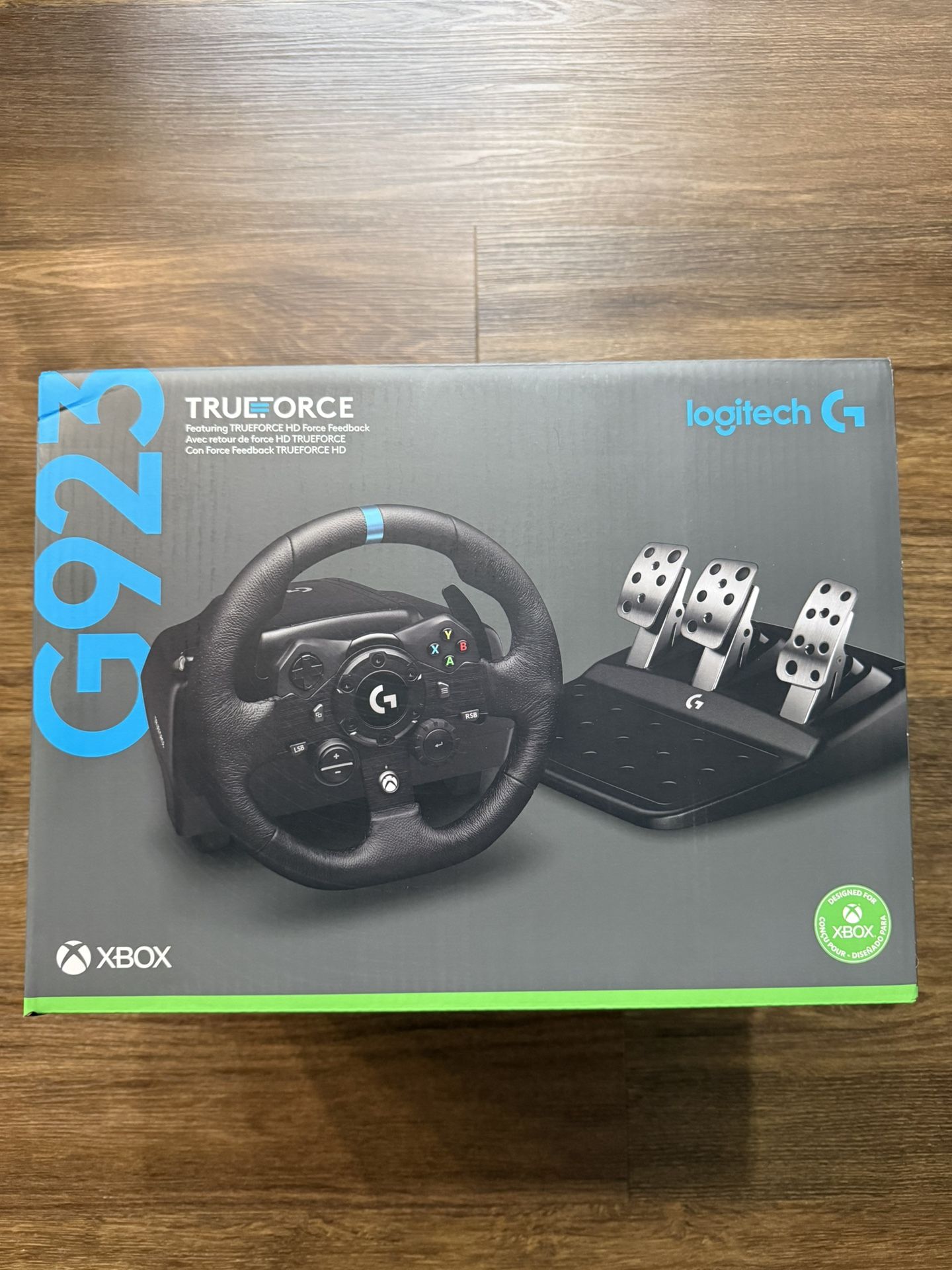 SEALED Logitech G923 Racing Wheel and Pedals for Xbox Series XIS, Xbox One and PC - Black