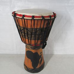 African Ghana Djembe Hand Crafted Large Tribal Drum 19" Tall

