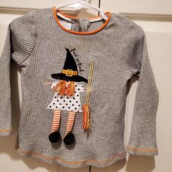 Baby Toddler Halloween witch 3D festive long sleeve gray shirt 12-18 months65th