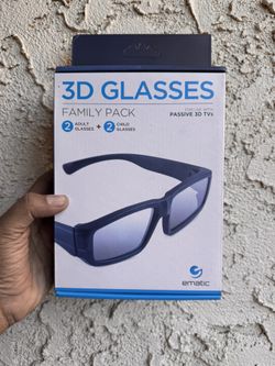 Ematic 3D Glasses For Passive 3D TVs - New In Box