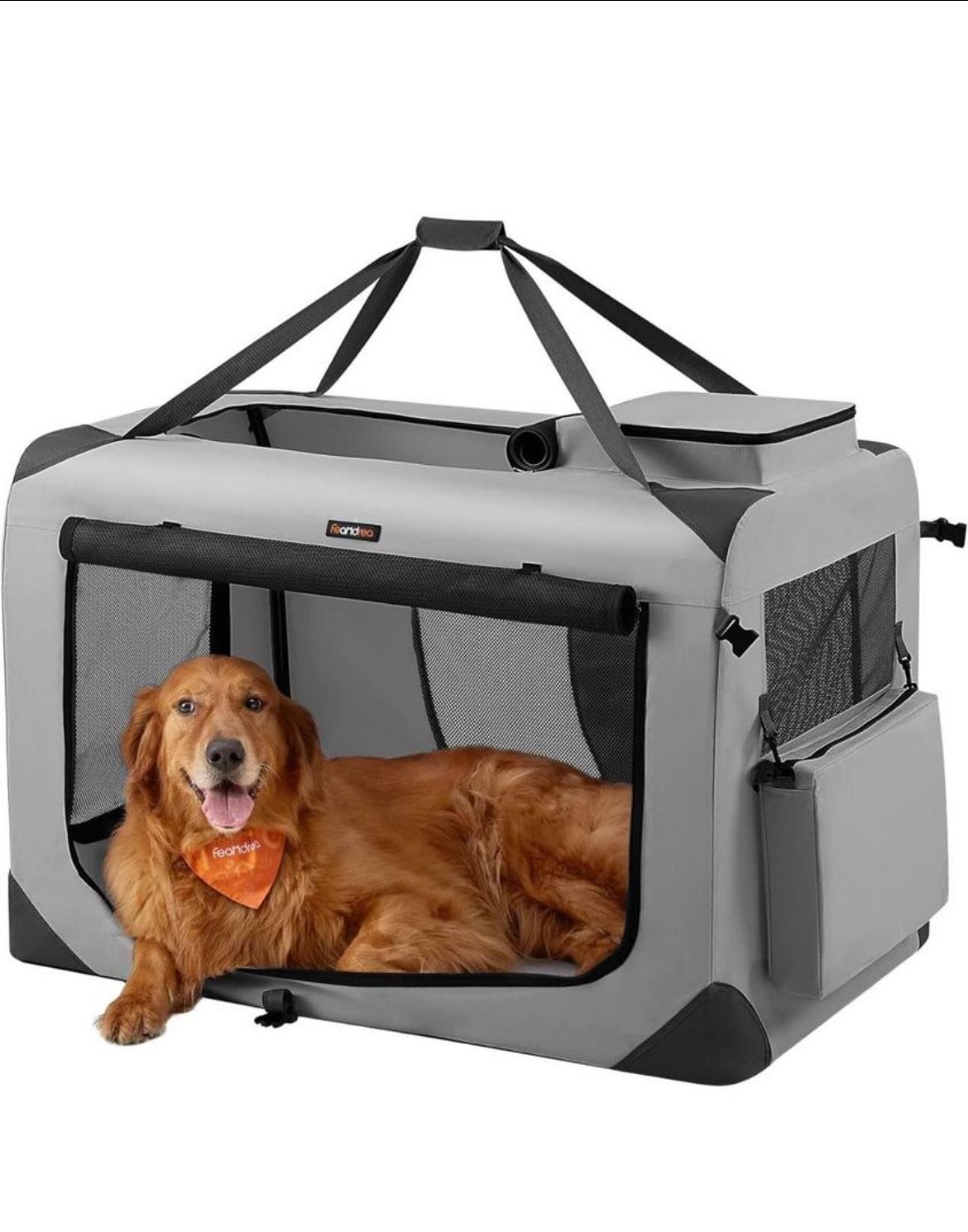 40 Inches Collapsible Soft Dog Crate, Portable Travel Dog Crate for Indoor and Outdoor Use, Dog Carrier Kennel with Safety Zippers, for L