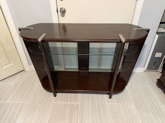 Modern TV Stand / Console Table with Glass Shelves 51" Wide x 30" High x 18" Deep