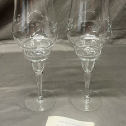 Princess House Crystal Hurricane Lamps