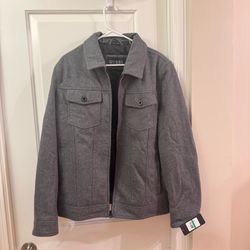 New-Guess Men’s Grey Wool-blend Jacket