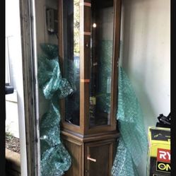 Hexagon Solid Wood Collectible Cabinet