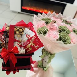 Luxury Rose Bouquet & Chocolate Gift Set – Romantic Gift for Any Occasion