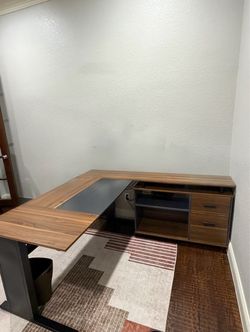 L-Shaped Office Desk with Storage