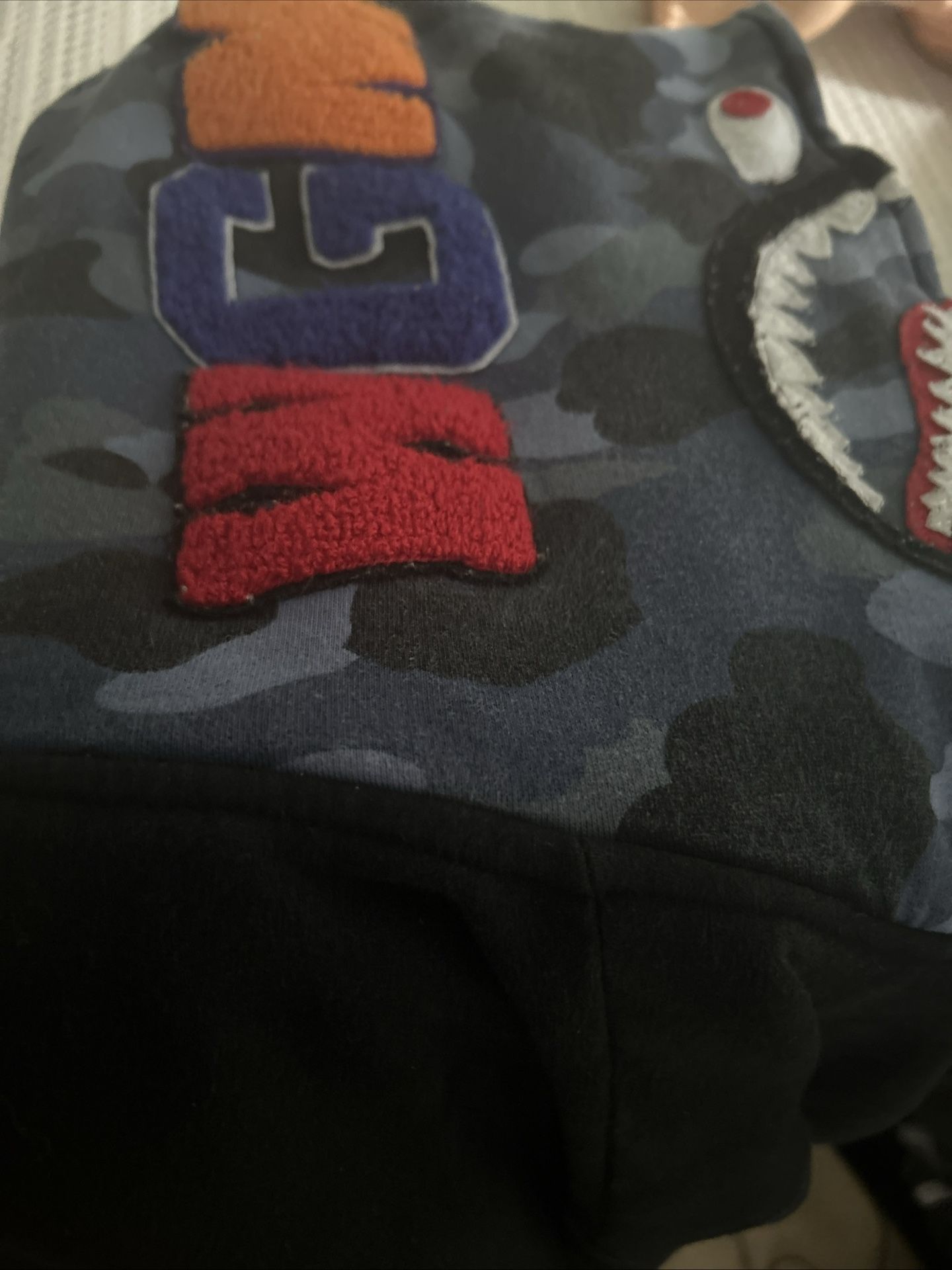 BAPE Shark Camo Hoodie with Embroidered Logo