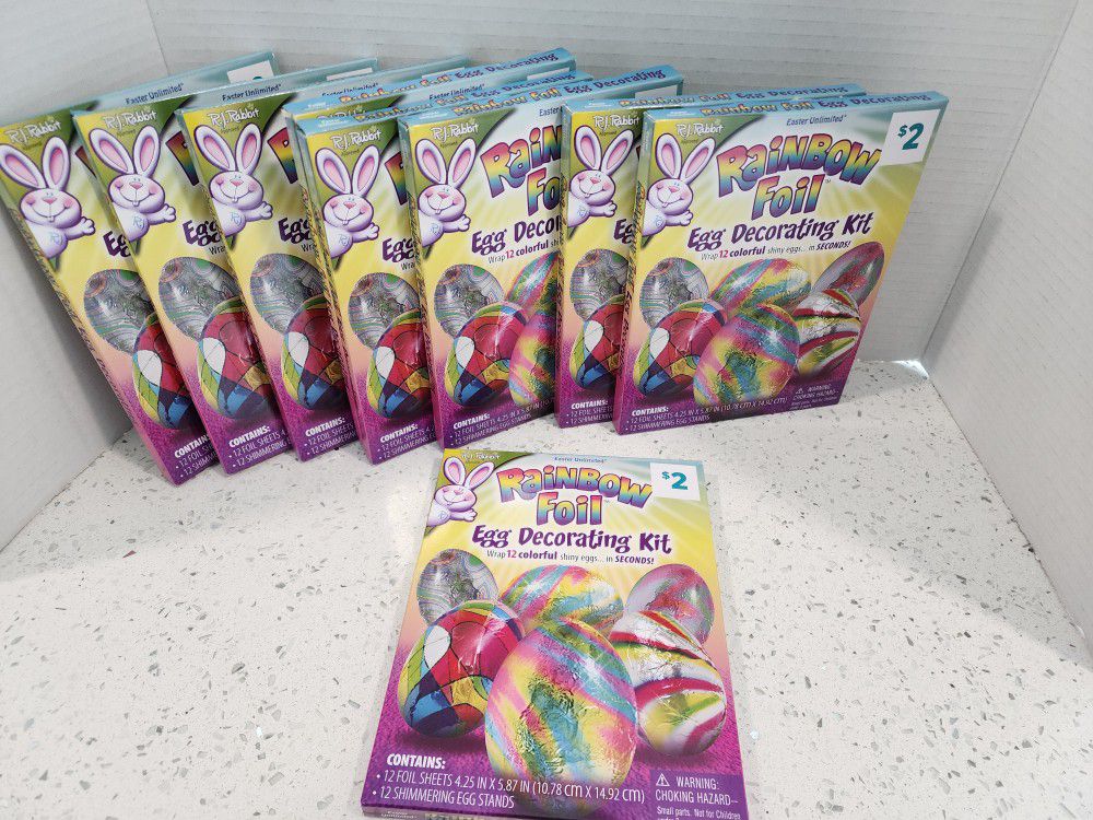  Egg Decorating Kits, 9 Boxes, Rainbow Foil 
