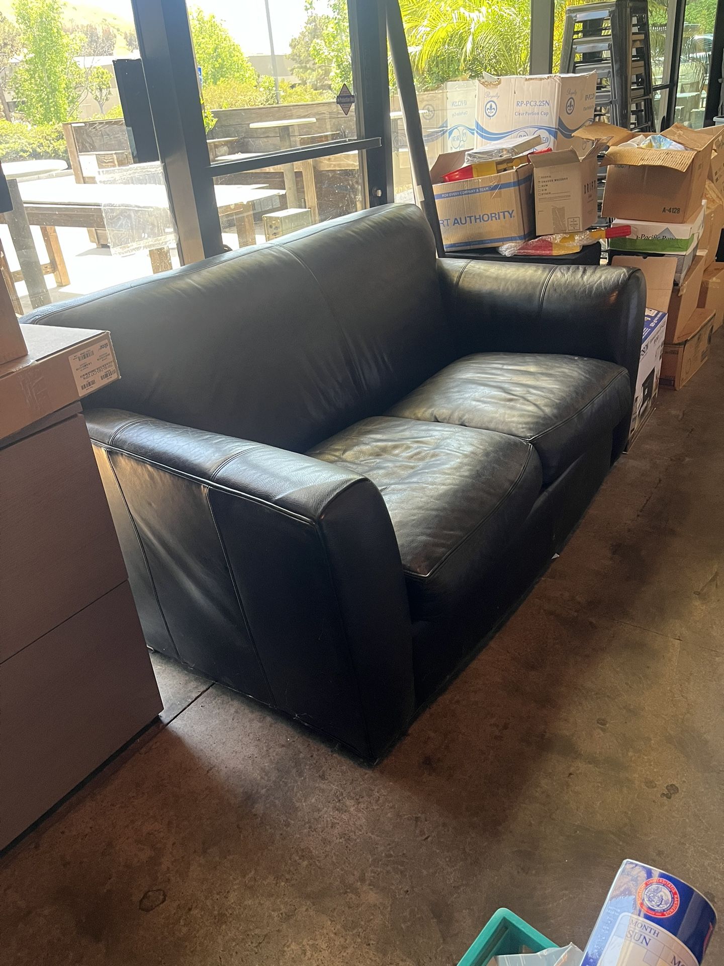 Leather Room And Board Love Seat And Chair.