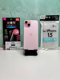 PHYSICAL SIM iPhone 15 128GB Pink Unlocked Good Condition (Free Accessories)