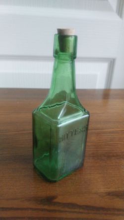Green Glass Bitters Bottle