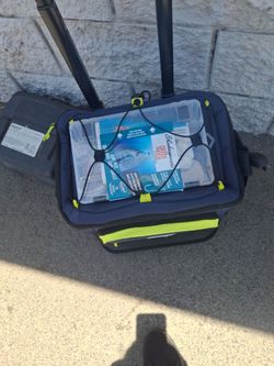 Fishing tackle box with supplies