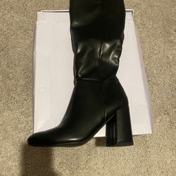 Black leather boots