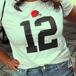 New Cleveland Browns Shedur Sanders Women’s Fitted Medium Shirt