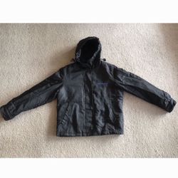 Like New Unisex Polo Jeans Ralph Lauren Black Nylon Jacket Coat Raincoat Hoodie Quilted Size Large L