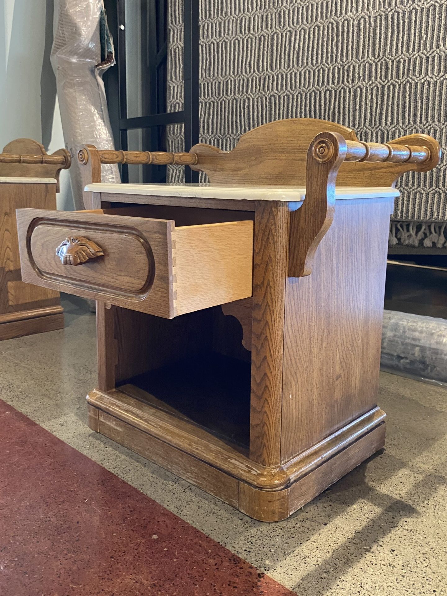 Mid Century, all wood, dresser, and end table