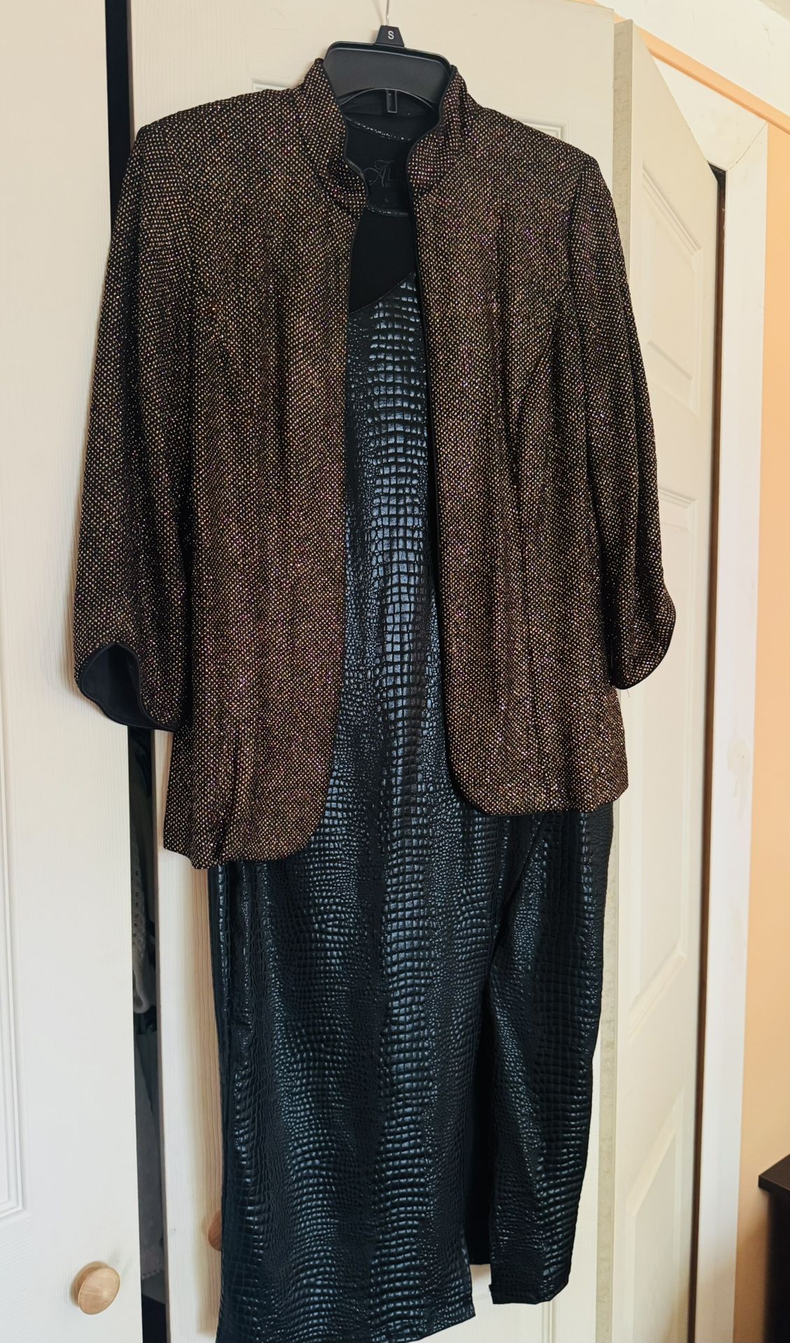 Alex Evening Sparkling Top And Black Dress