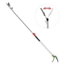 Pruner for Garden, Cut Upto 1 Inch & Hold Telescopic Pole Pruner, Fruit Picker with Rotating Blade Head, Lightweight Aluminum Extendable Handle for Tr