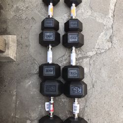 BRAND NEW 170lbs Total Weight Hex Rubber Dumbbells 