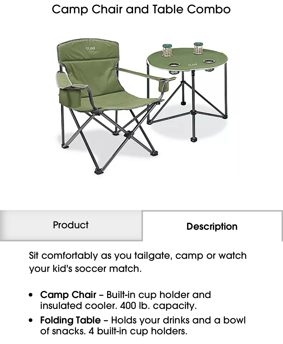 Tailgating Chairs Uline Camping Chair And Table Camp Chair And