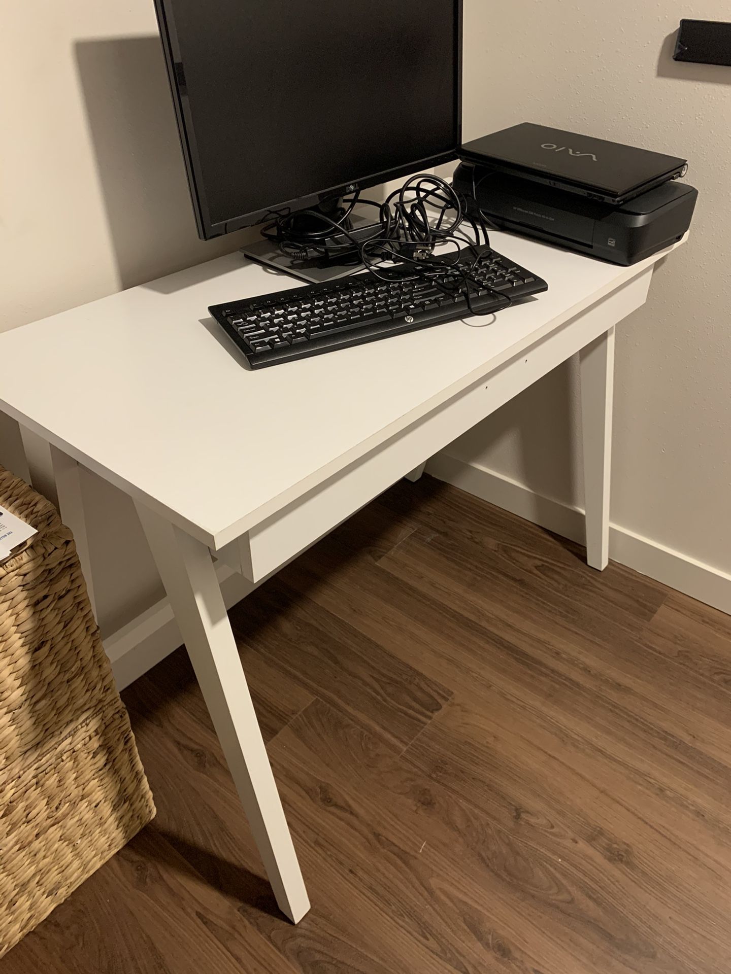 White desk with one drawer from Target