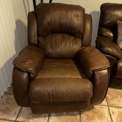Brown Leather Recliner Chair-Very Comfortable-Good Condition