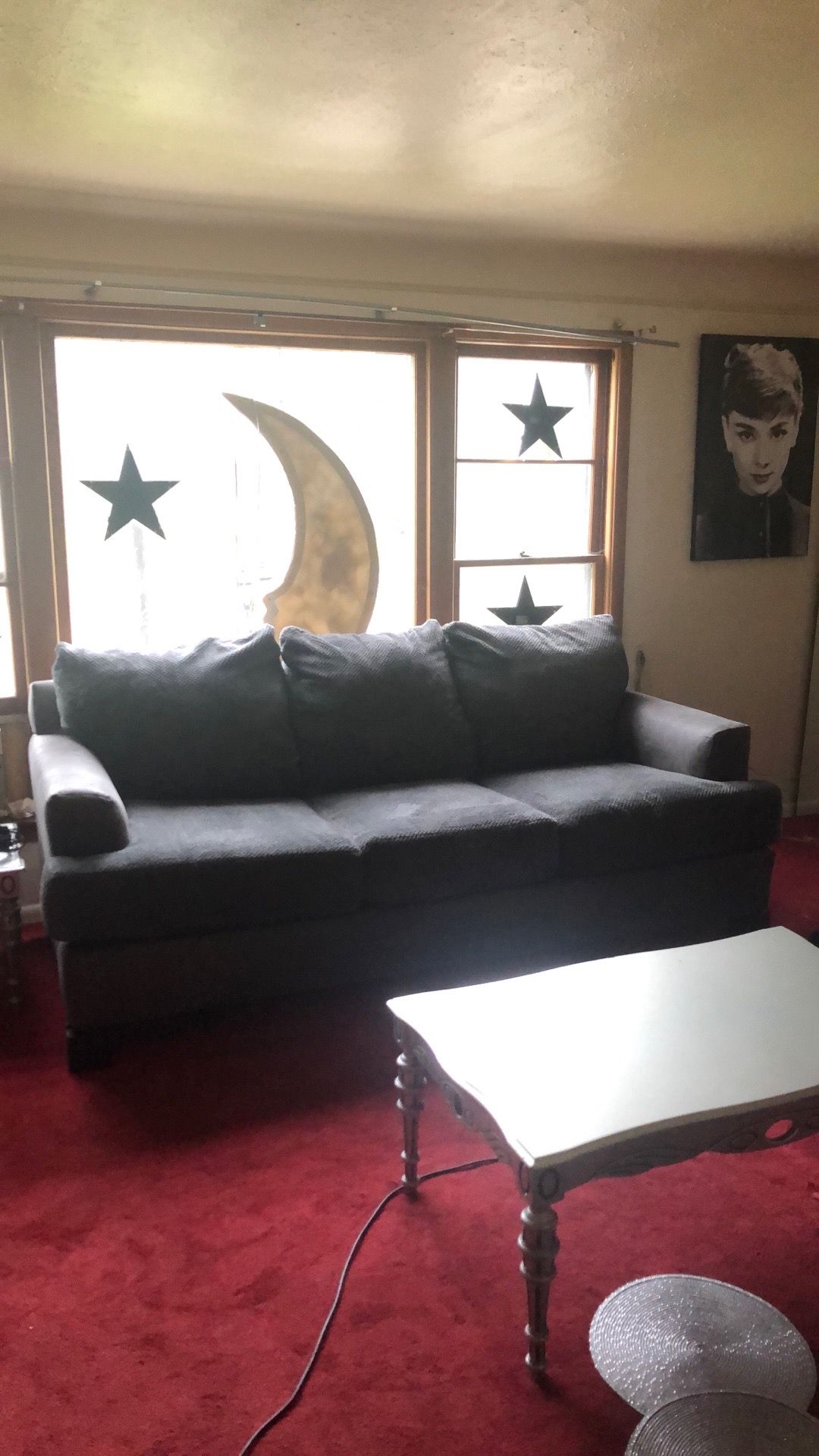 Microfiber, suede, and velvet sofa