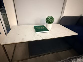 CB2 2-Tone Grey & White Marble Coffee Table 