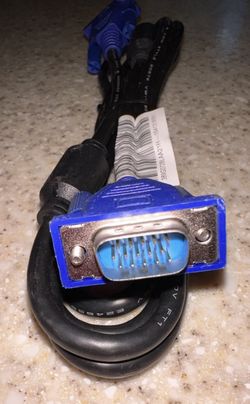 Importer520 HD15 Male to Male VGA Video Cable for TV Computer Monitor (5Ft, Blue Connector)