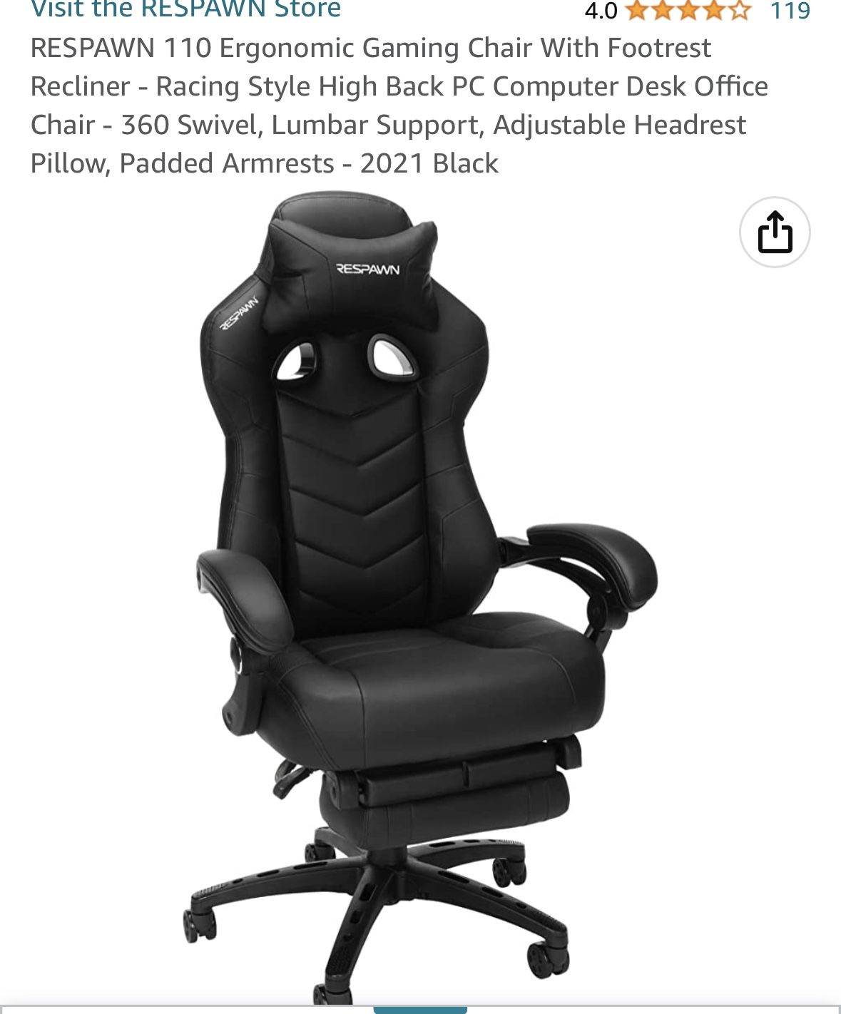 Respawn 110 Respawn 300 Gaming Chair RESPAWN 110 Ergonomic Gaming - Main Image