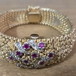 Ladies Vintage Rolex Peek-A-Boo Watch 14k Braclet