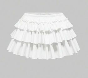 White Ruffle Mini Skirt