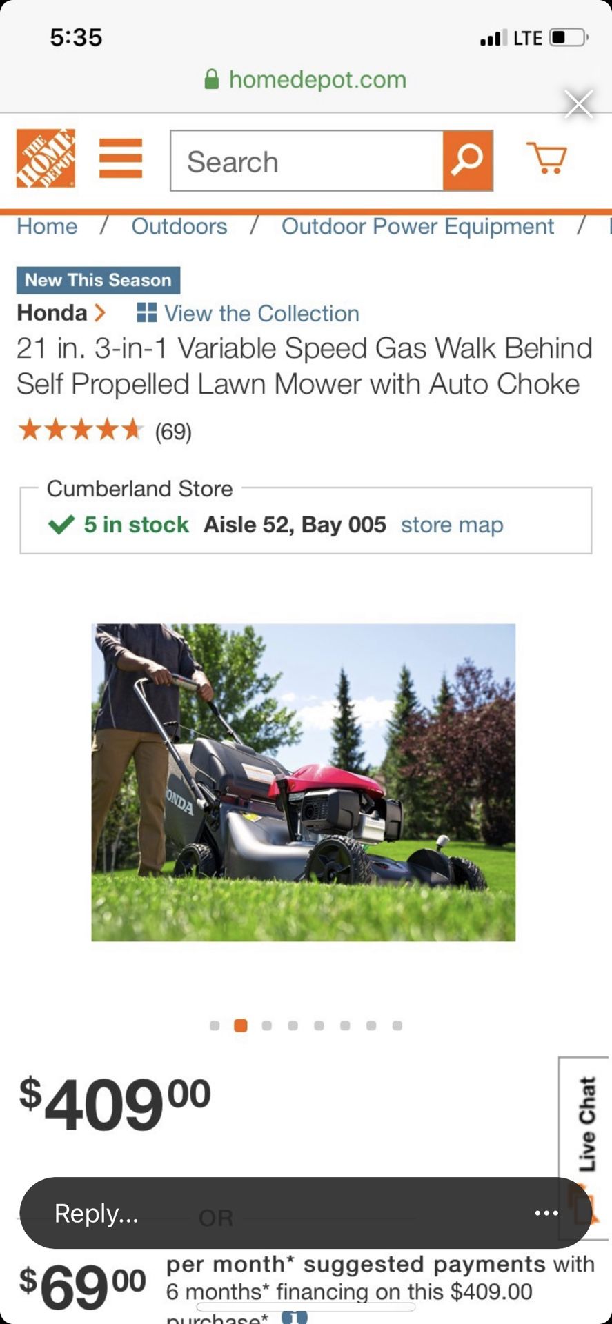 Honda lawn mower