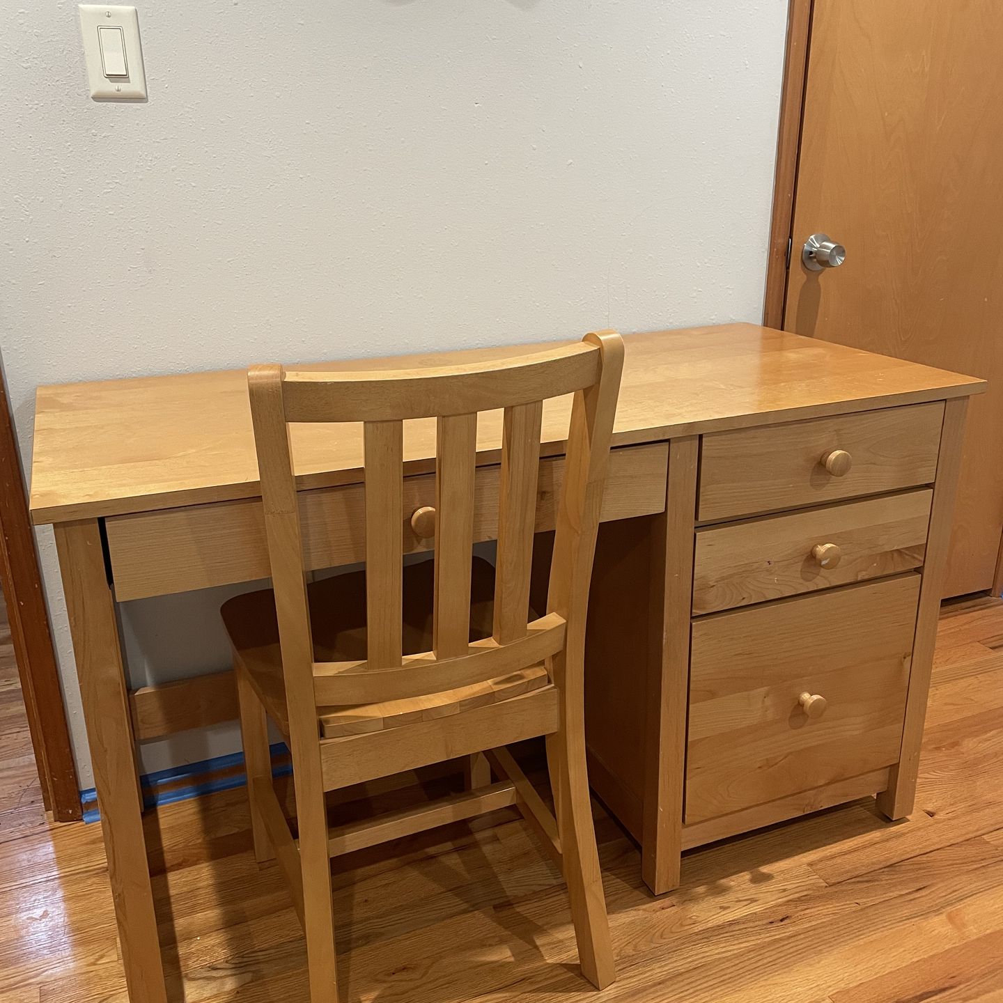 Solid Wood Land Of Nod Desk And Chair